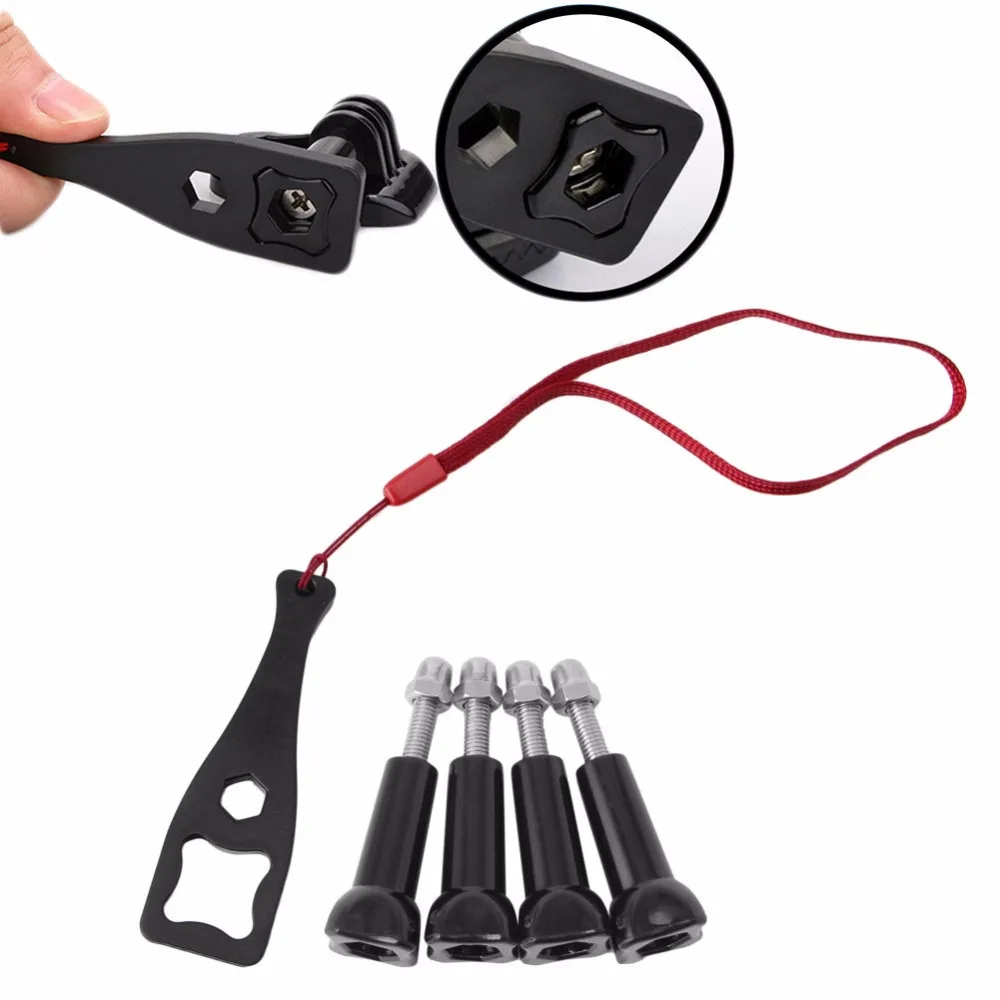 

GloryStar 3pcs Aluminum Aloy Thumb Knob Bolt Nut Screw + Square Wrench Spanner For GoPro OSMO YI XIAOMI SJ 360 SPORT