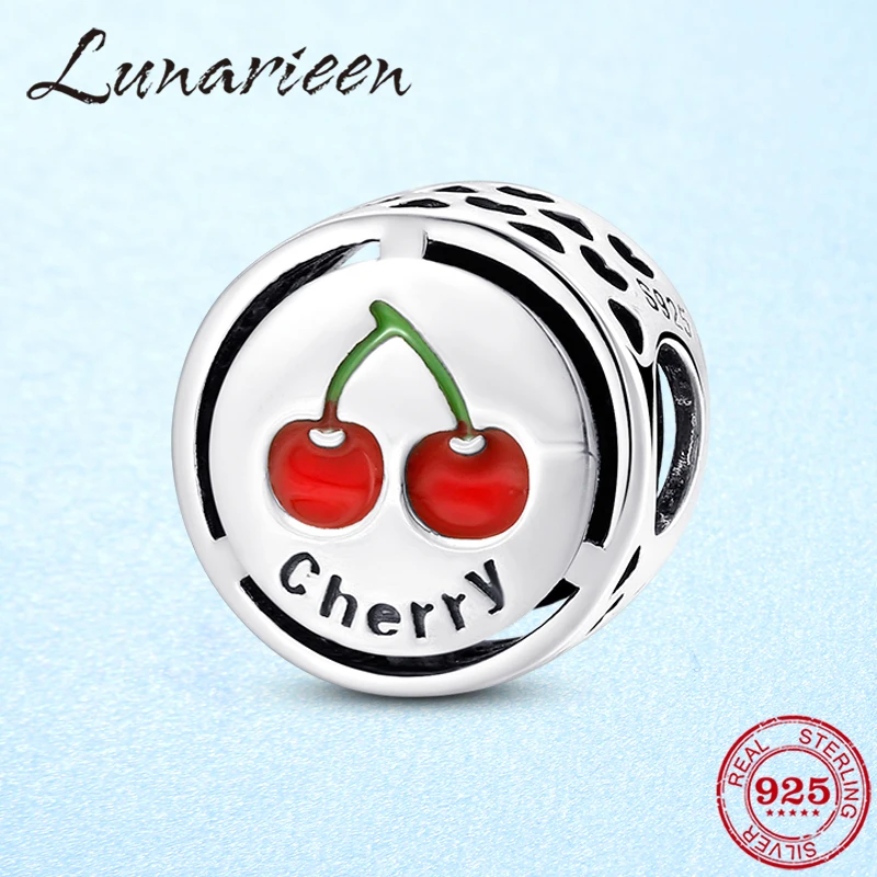 Милые бусины подвески в виде вишни новая модель серебристый любимый фруктовый