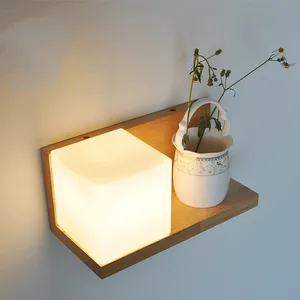 Nordic wall lamp wood lamp bedside bedroom simple oak decorative wall lamp led square corridor wall lamp WF5071115 Nordic wall lamp wood lamp bedside bedroom simple oak decorative wall lamp led square corridor wall lamp WF5071115