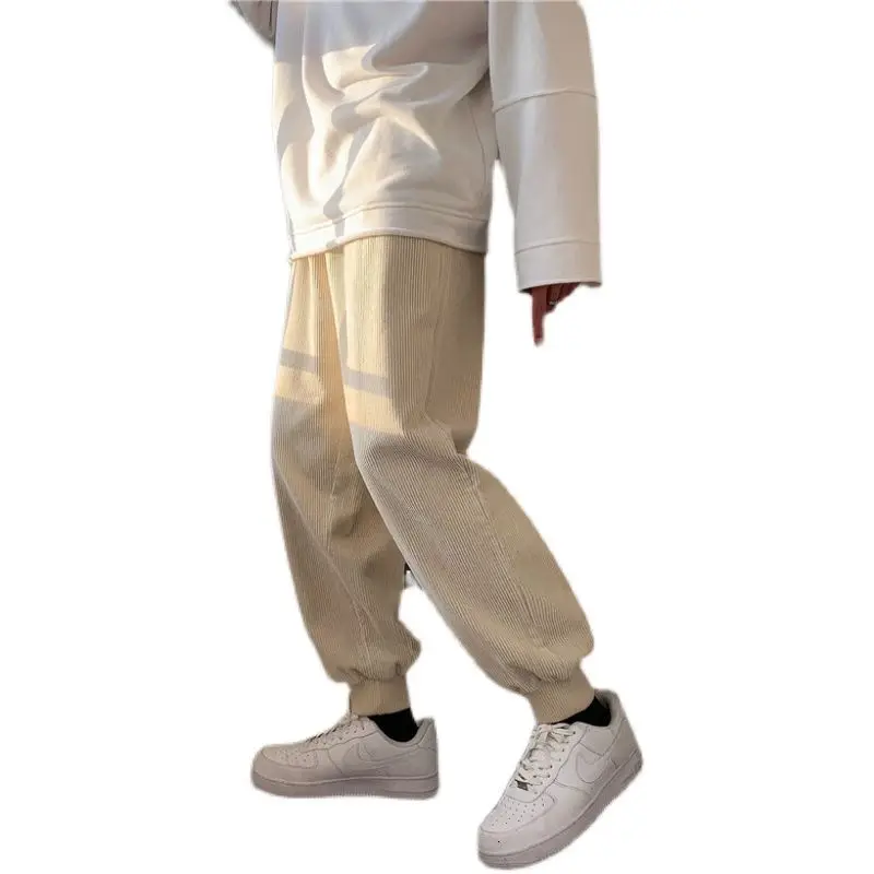 

Velvet retro men's fashion pants casual men's street casual loose Korean Hip Hop Pants straight xz98 size 36-44