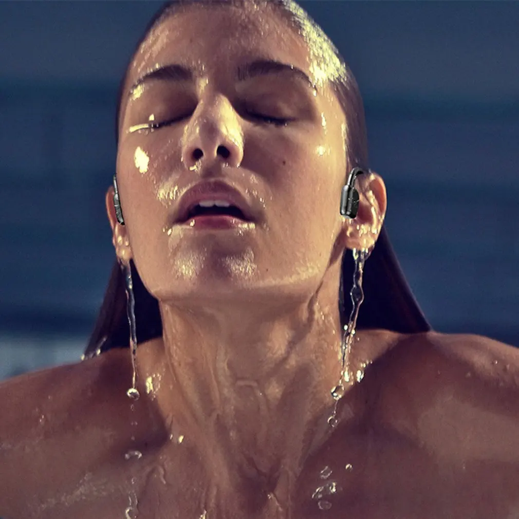 

G1 bone conduction principle wireless headset Binaural external ear hanging type Sports waterproof 360-degree bending