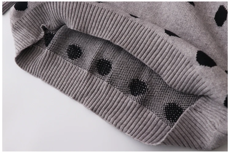 2019 autumn and winter new retro gray wave point temperament sweater female loose pullover | Женская одежда