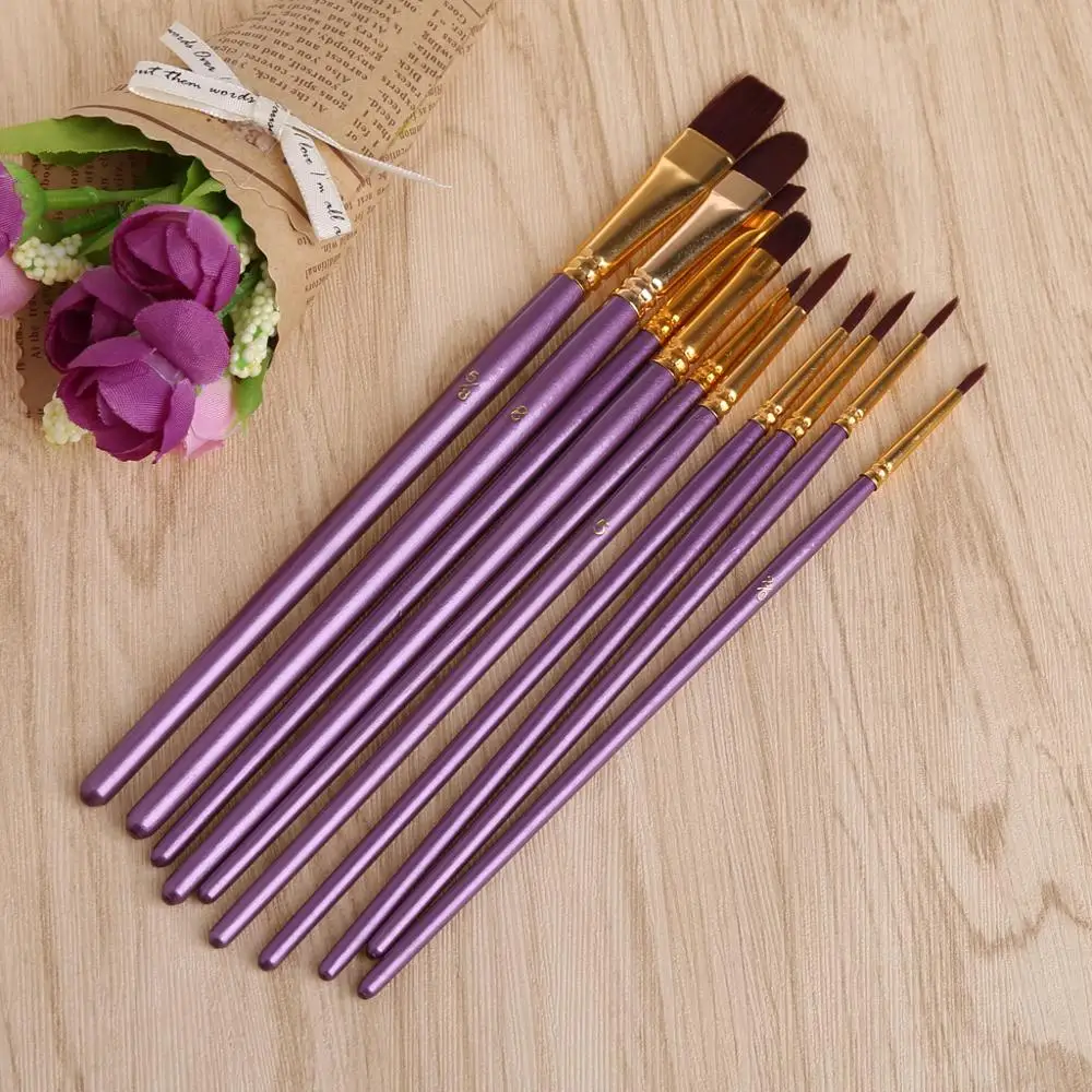 10 шт набор кистей для рисования художника нейлоновая краска волос Акварельная