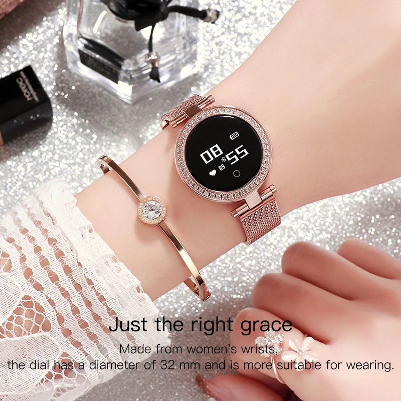 NEW X10 Smart Wristband Women 3D Diamond Glass Heart Rate Blood Pressure Sleep Monitor Waterproof Watch | Электроника