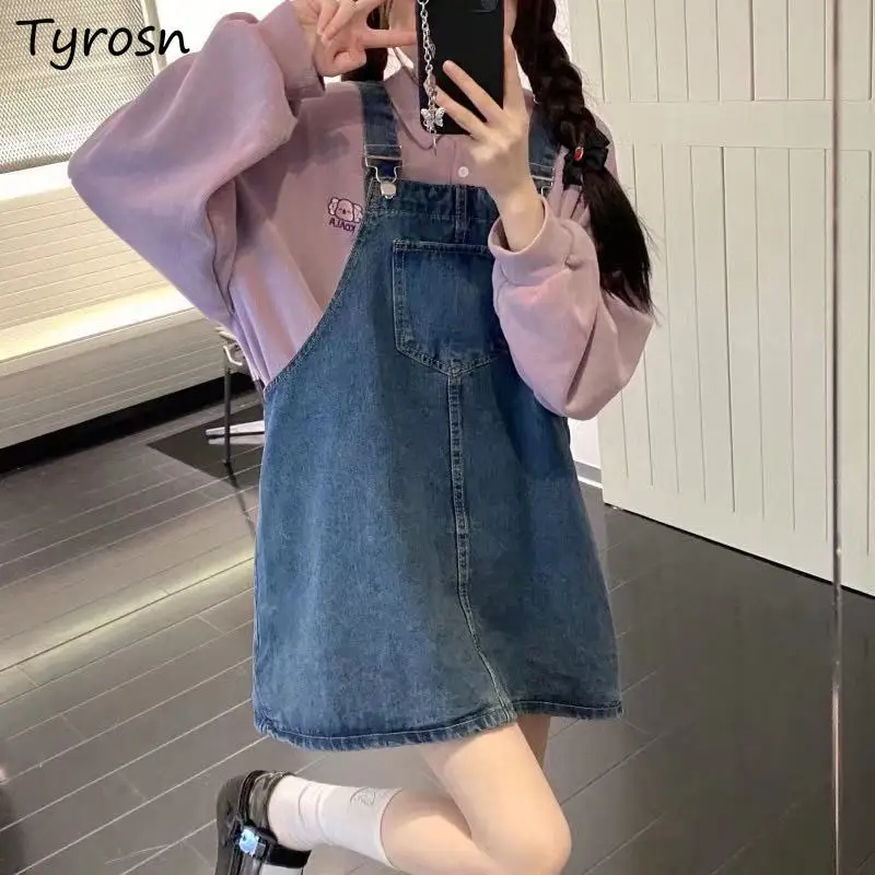 

Джинсовое платье-мини без рукавов, элегантная прямая винтажная уличная одежда на бретелях-спагетти в стиле ретро, милый Универсальный кост...