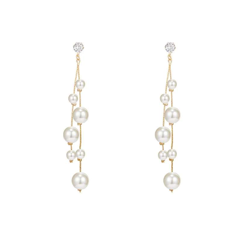 

Long Pearl Tassel 2021 Ethnic Low Price Earring for Girls European Bridal Wedding