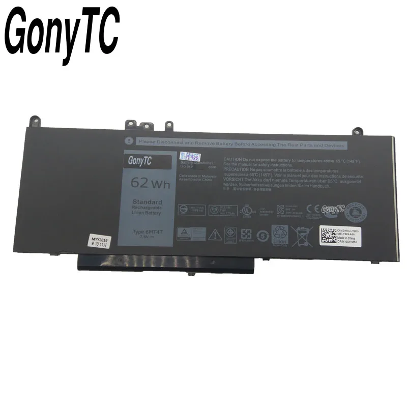 Аккумулятор GONYTC 6MT4T для ноутбука Dell Latitude E5470 E5570 15 6 дюйма M3510 7V69Y TXF9M 79VRK 07V69Y 7 В 62