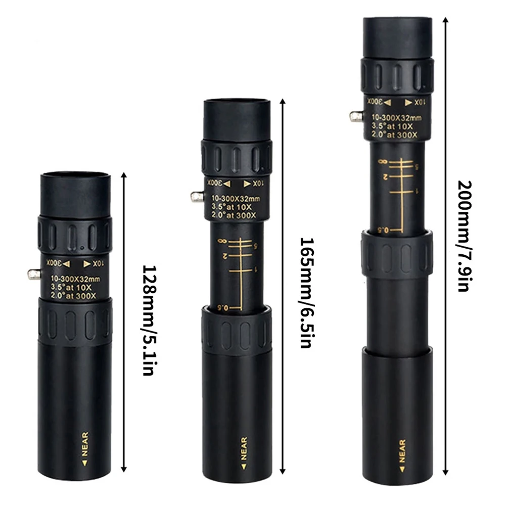 

Phone Telescope Zoom Monocular Retractable Phone Telescope Lens 4k 10-300x40mm Telephoto For Travel Outdoor Activities Sports