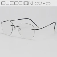 titanium rimless rim glasses prescription optical lens 2020 new pilot eyeglasses frames women men myopia eyewear with diopter