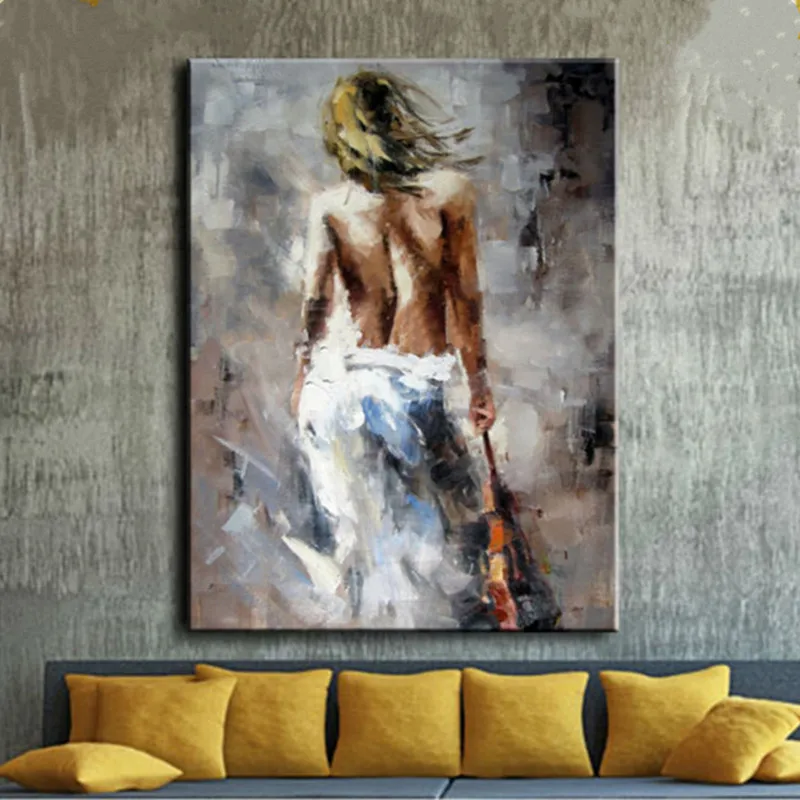 100% ручная роспись Ручная Абстрактная Обнаженная картина маслом на холсте нож