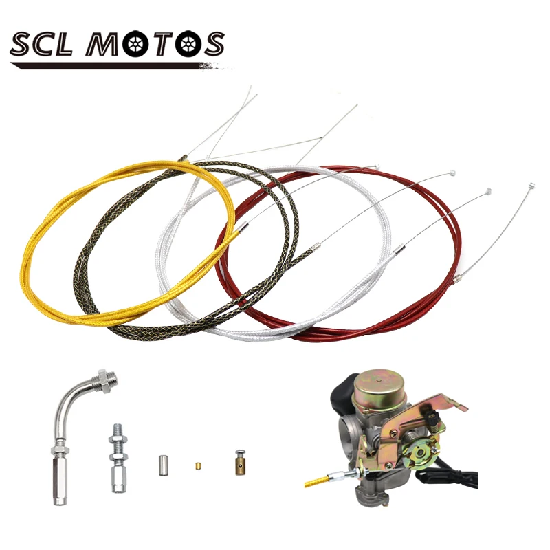 

SCL MOTOS 190cm Motorcycle Gas Throttle Cable Brake Clutch Cable Repair Kit For Yamaha Suzuki Kawasaki Honda Dirt Bike ATV Quad