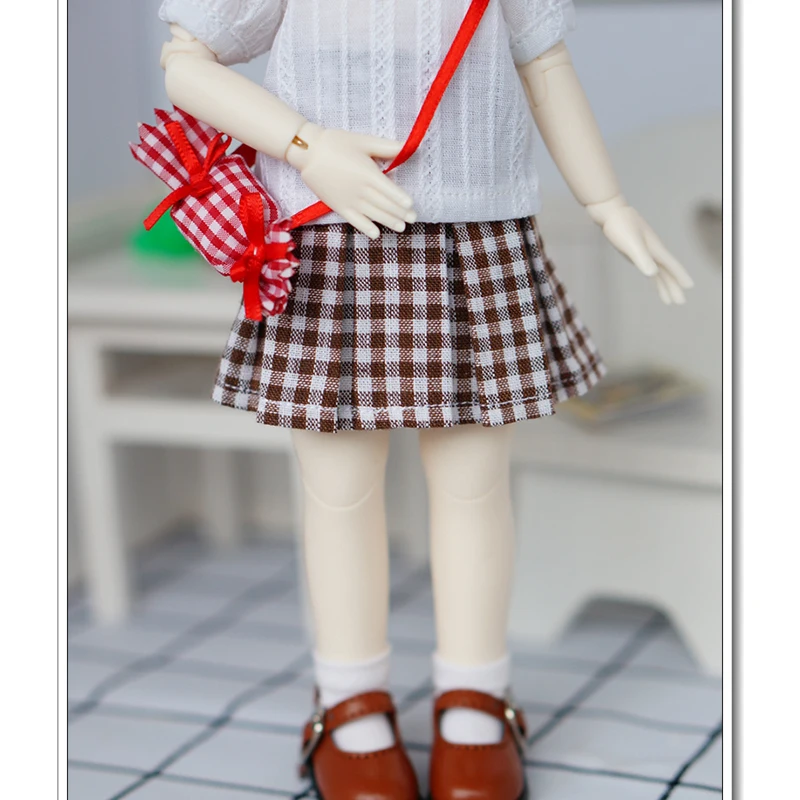 BJD Женская кофейная клетчатая юбка плиссированная для 1/6 YOSD MYOU imda3.0 аксессуары