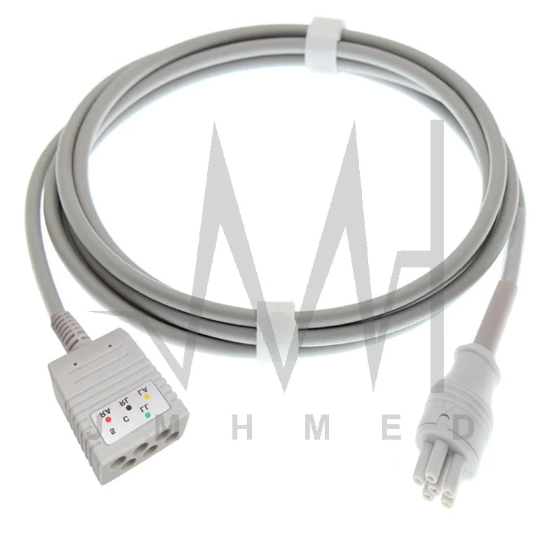 

5 Leads ECG EKG Trunk Cable for Colin BP88S 6P Monitor,IEC Extension Cord,ECG EKG Intermediate Adapter