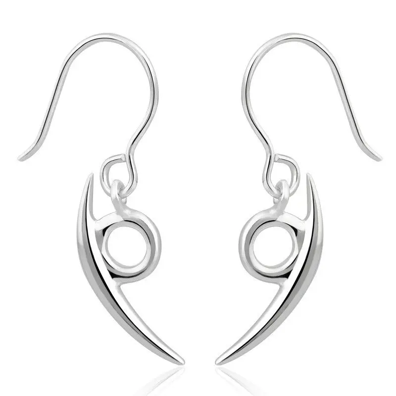 Серьги гвоздики из серебра 925 пробы в японском стиле|Серьги-подвески| |