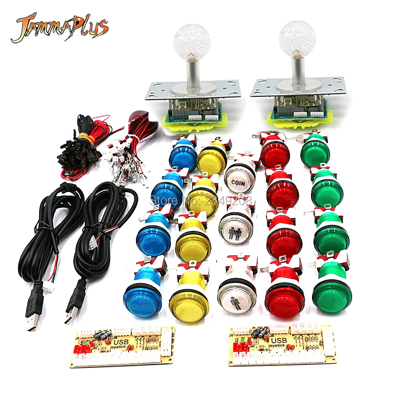 Аркадной игры Mame джойстик нулевой задержкой Аркады DIY Kit usb-датчик для ПК Arcade светодиодный светильник джойстик+ кнопка с подсветкой светодиодный кабель