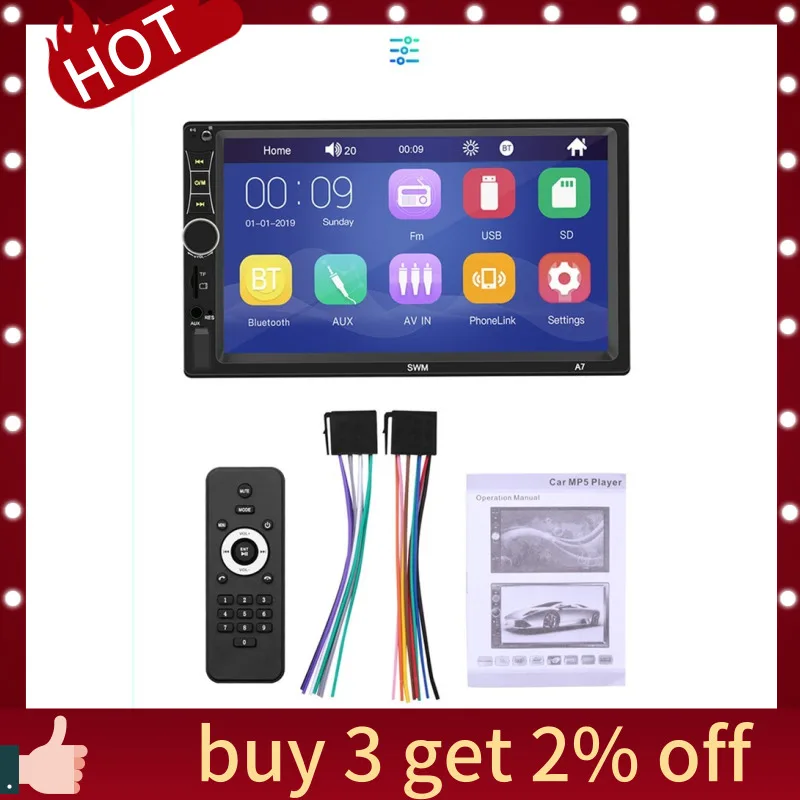 Автомобильный мультимедийный MP5 плеер аудио стерео автомагнитола 7 &quotHD экран