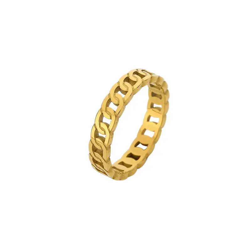 

HelloLook High Quality Chunky Dome Rings for Women Croissant Ring Gold Stainless Steel Rings Signet Stacking Ring Band Jewelry
