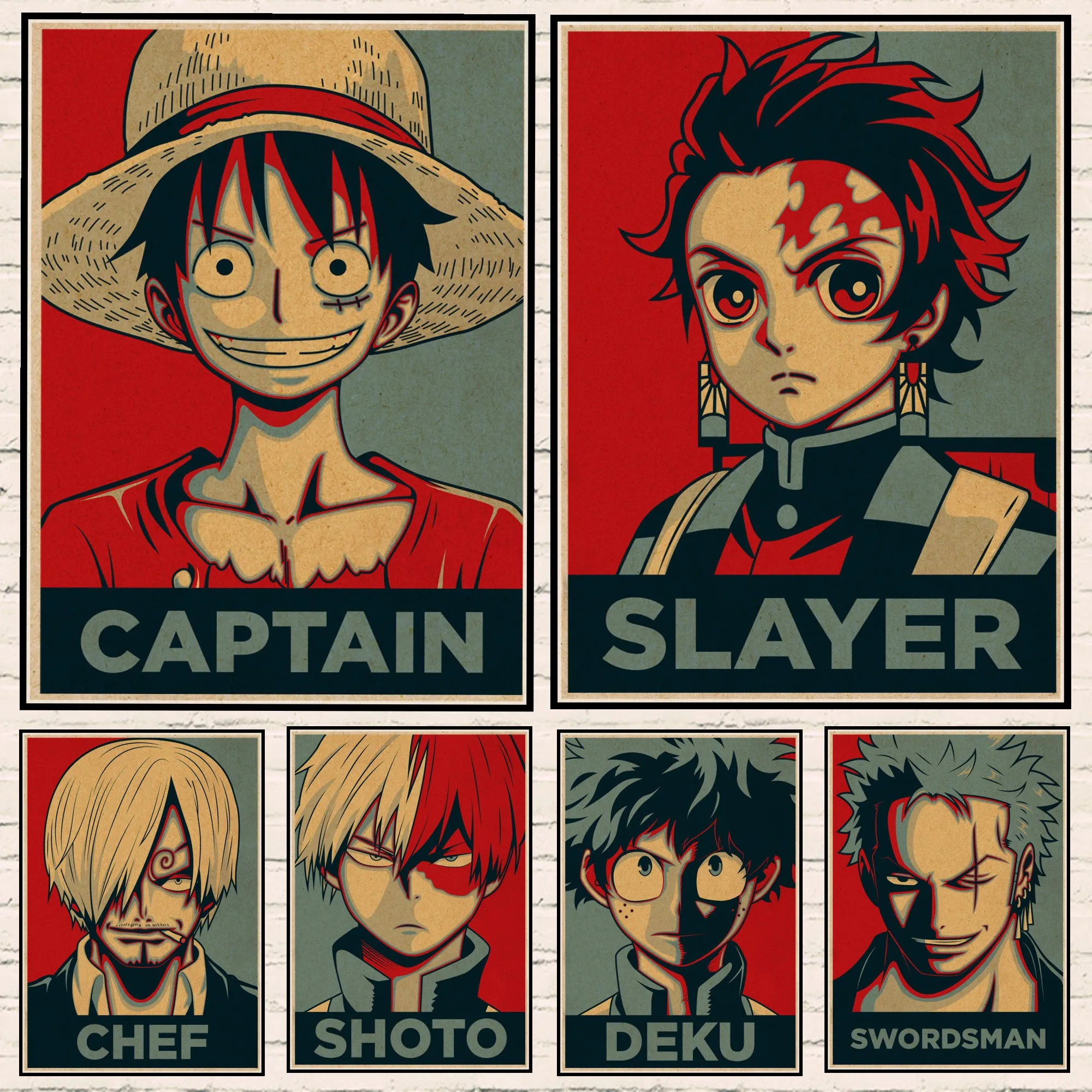 Анимационный плакат My Hero Академия рассекающий демонов декор комнаты художника