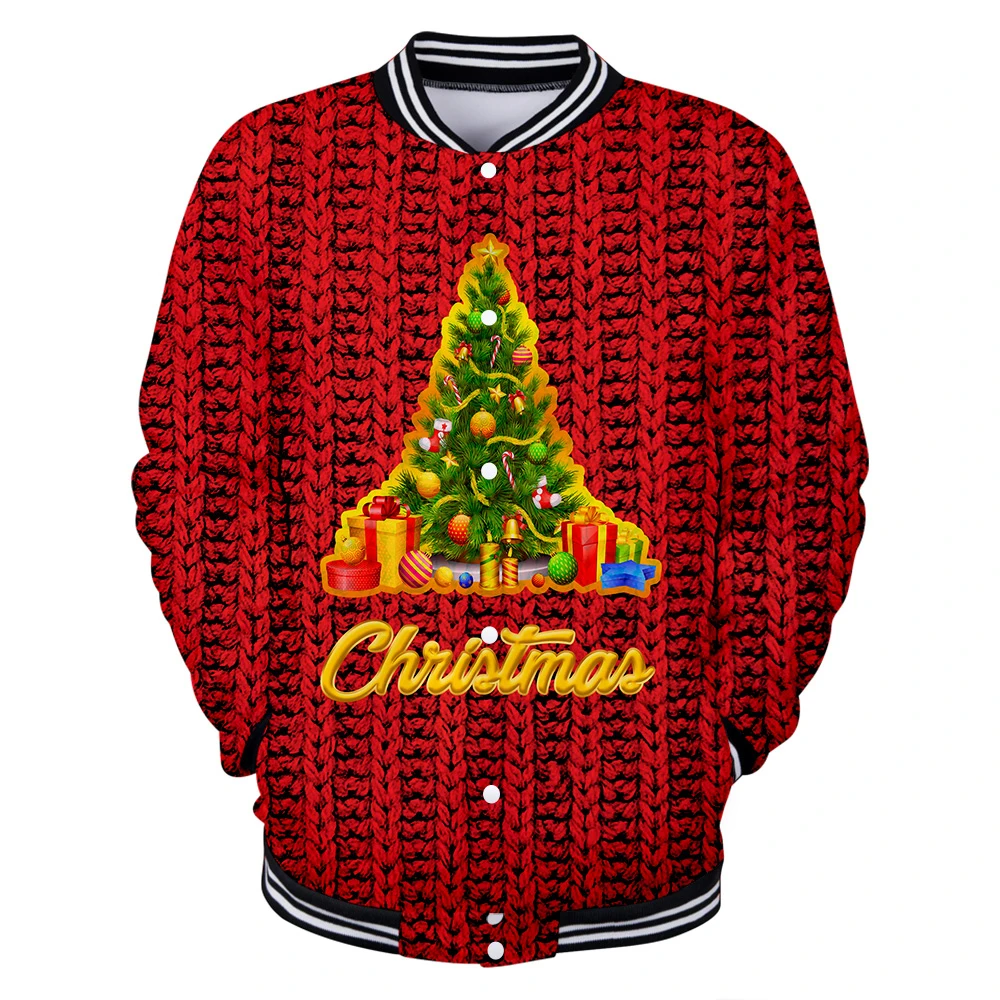 

Повседневная мужская куртка, свободная спортивная бейсбольная куртка для улицы, Осенние рождественские топы с круглым вырезом и 3D принтом ...