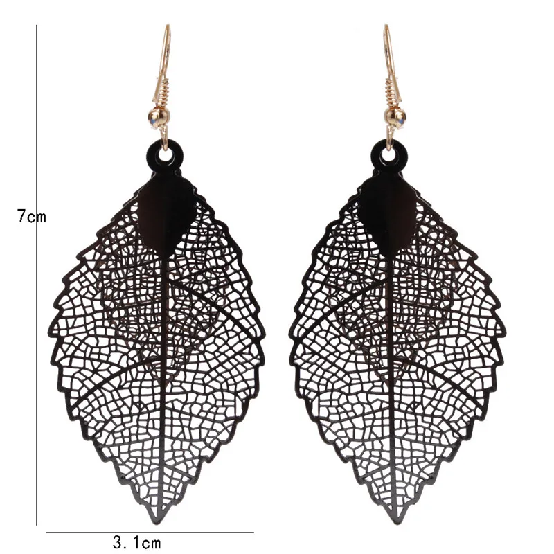 Женские серьги в виде листьев уникальные большие натуральных Подарочная