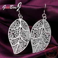 fashion 925 sterling silver leaf dangle earrings for women party drop earrings korean luxury wedding jewelry 2021 trend gaabou