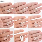 Ожерелья из нержавеющей стали для женщин тренд 2021 мама ребенок медведь океан кактус компас Колибри ожерелье ювелирные изделия Аксессуары подарок