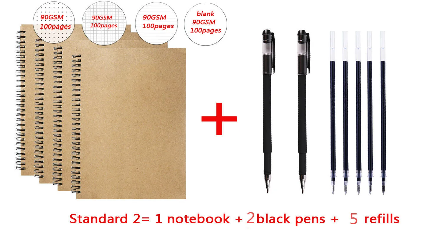 Пунктирной линии журнал A5 B5 крафт Бумага Рисование ноутбука сетка пустой колодки