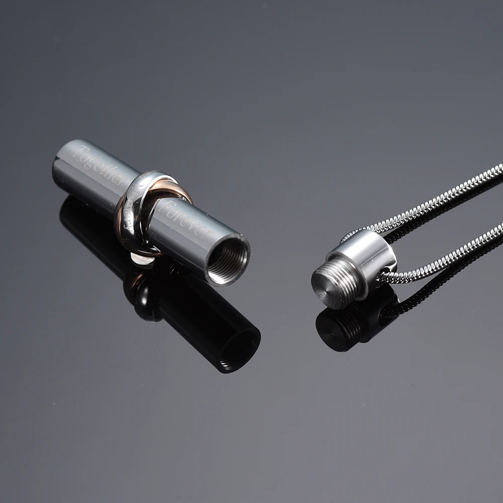 Кремации для пепла урна ожерелье ювелирных изделий из нержавеющей стали розовое