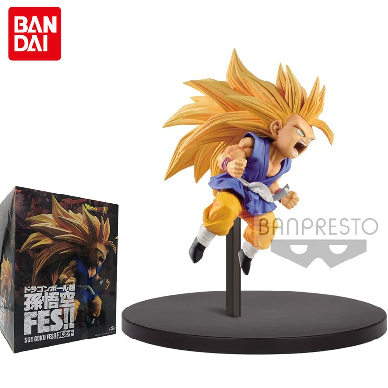 

Bandai Dragon Ball Anime Figure BANPRESTO FES 10 Son Goku Super Saiyan 3 Genuine Model Collection Decoration Children Toy