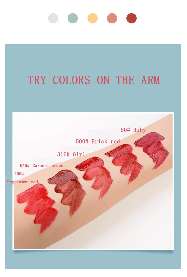 5 шт. бархатный набор из глазури для тумана и губ губная помада паритет матовая