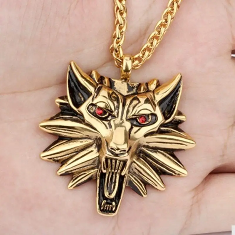 Retro Viking Style Domineering Wolf Head Pendant Necklace Men's Fashion Trend Amulet Necklace Jewelry