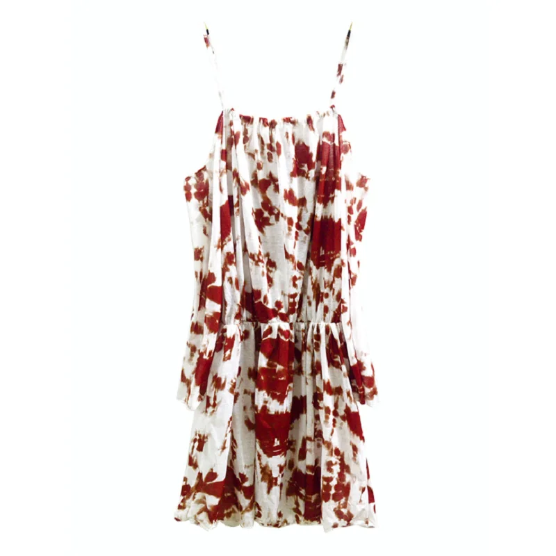 

2021 New Boho Sundress Women Floral Print Ruffle Beach Dress Sexy Condole Belt Mini Party Dress Short Sleeve Sundress Vestidos