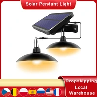 solar pendant lights double single head indoor outdoor solar hanging lamp with white warm white light for garden patio