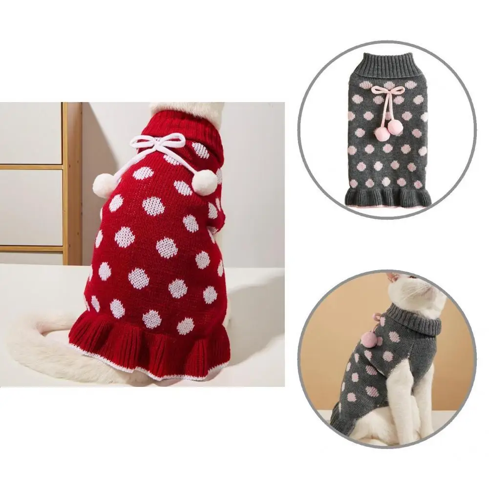 

Keep Warmth Good Elasticity Pet Cats Knitted Shirt Clothes for Winter