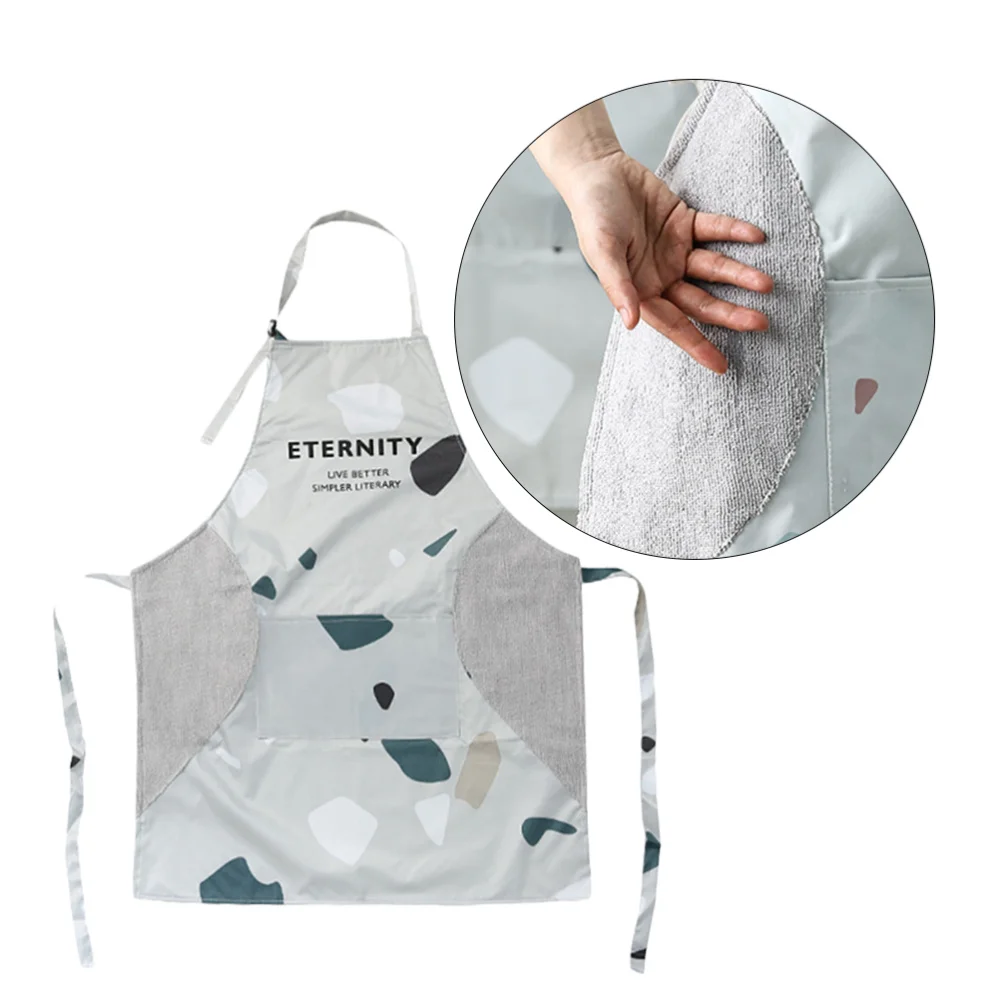 

Kitchen Cooking Apron Wiping Hands Apron Waterproof Oilproof Apron Creative Kitchen Apron (Grey)