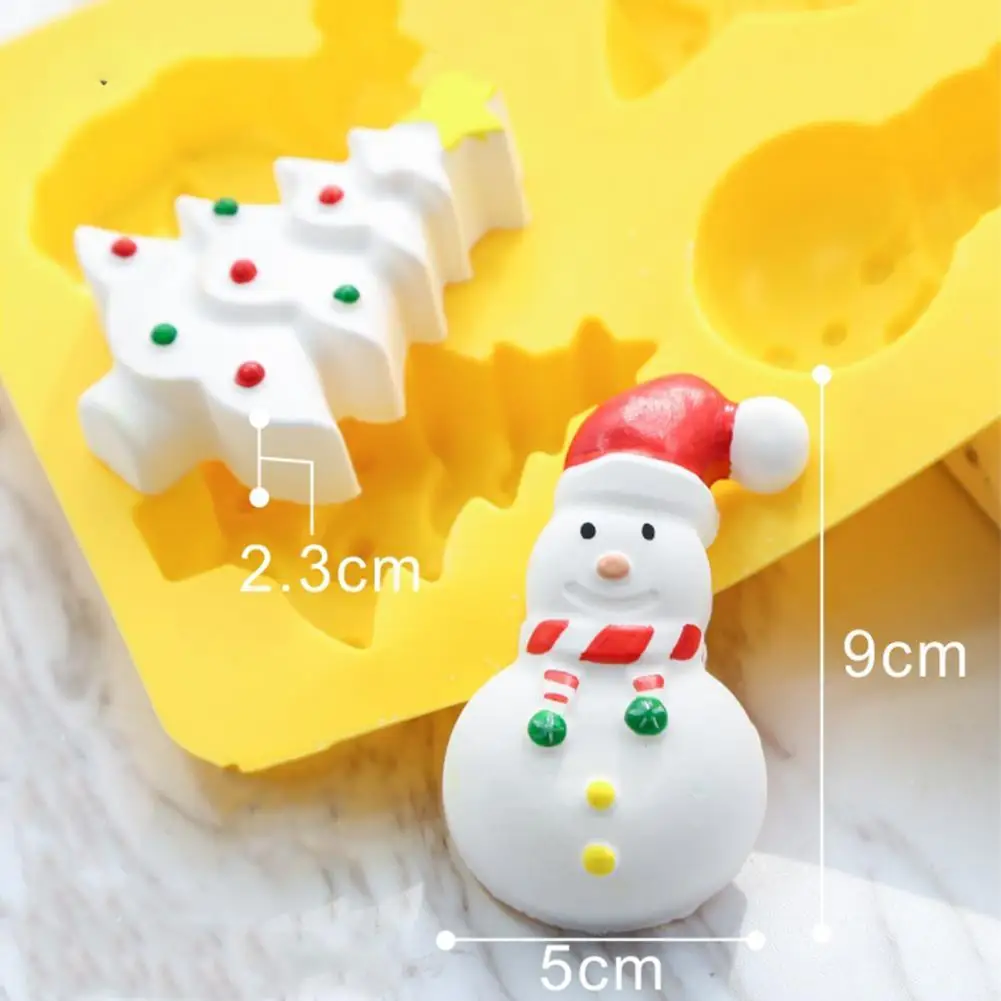 

Форма в форме Санта-Клауса, декоративная силиконовая форма для мыла ручной работы, 6 полостей