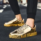 Кроссовки для мужчин и женщин, классическая спортивная обувь для скейтборда, золотистыесеребристые, на весну-осень, Plus46