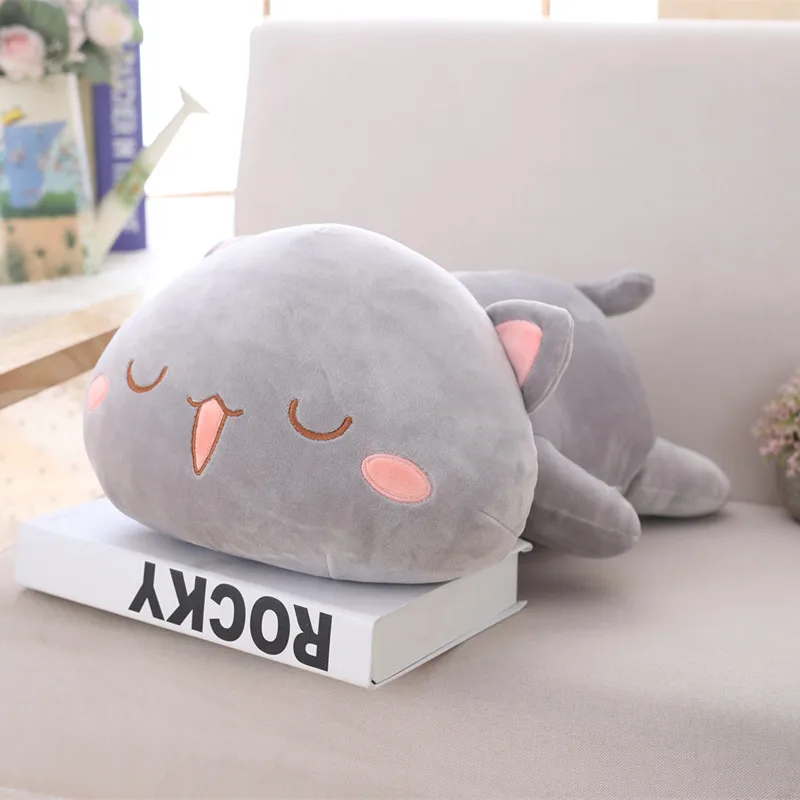 

1pc 35-65 Kawaii Lying Cat Plush Toy Stuffed Soft Cute Cat Doll Lovely Animal Pillow Soft Cartoon Toys for Children Girls Gift