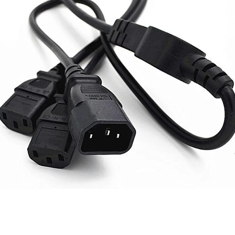 Черный 2 0 M male C14 TO C13 female transfer extension силовой кабель один sub two UPS PDU шасси интерфейс