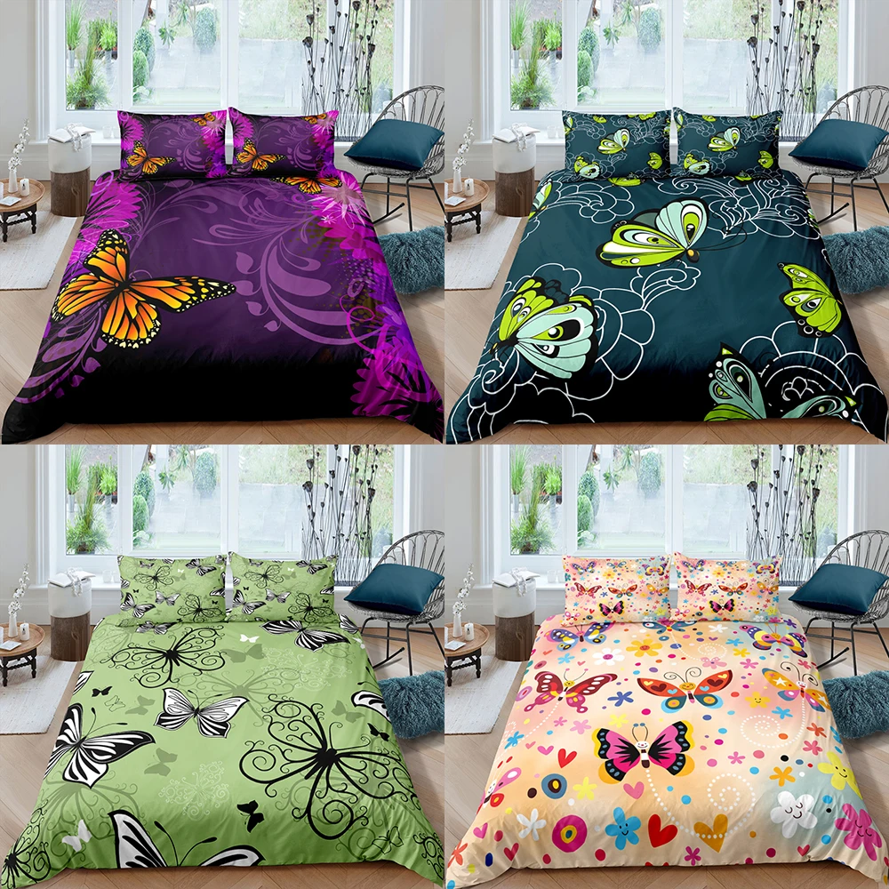 Домашний текстиль роскошный комплект постельного белья 3D с фиолетовыми