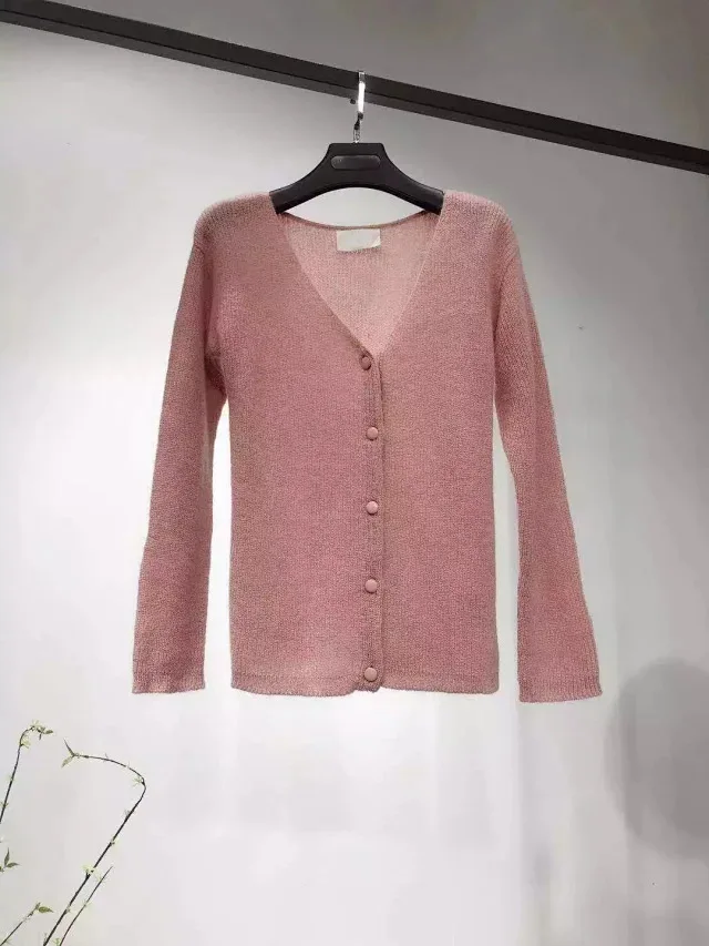 Elfbop женский мохеровый шерстяной вязаный джемпер с V образным вырезом кардиган