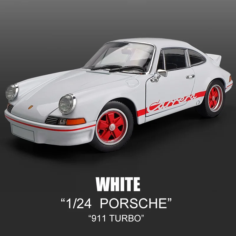1:24 из сплава, спортивный 911, турбо 1974, модель, металлический автомобиль с управлением на рулевом колесе, передние игрушки для детей - Цвет: 911 white