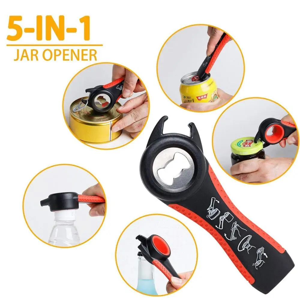

5 in 1 Bottle Opener Pocket Multi Functional Beer Openers Creative Soda Lid Can Tin Portable Kitchen Gadgets Cook Accesssories