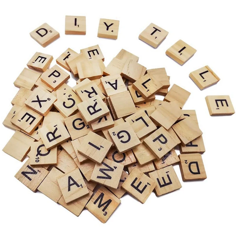 Лучшие 500 шт. скраббл буквы для рукоделия деревянные плитки DIY подарки украшения