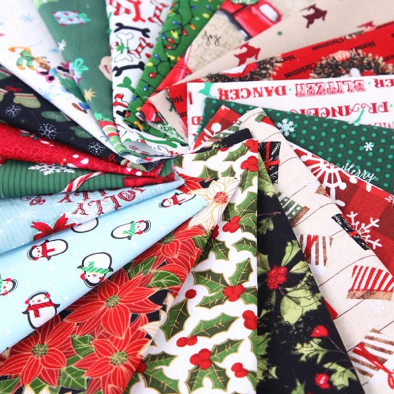 

20Pcs/Set 25*20cm Christmas Printing 100% Cotton Fabric Handmade Sewing Cloth Patchwork Crafts DIY Material For Baby Child Kids