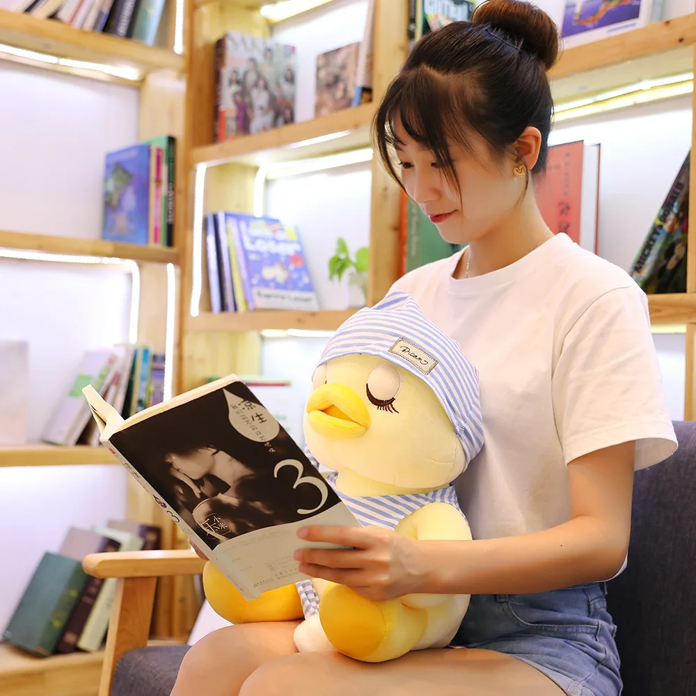 

25-40cm new cute hooded duck plush toy cute animal yellow duck soft fur doll toy Christmas birthday gift child girl decoration