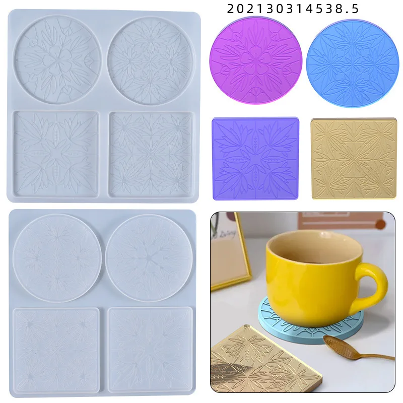 

Epoxy Resin Molds for Making Coaster 4-Cavity Mandala Flower Pattern Silicone Mold Drink Mug Mat Cup Pad Diy Crafts Casting Tool