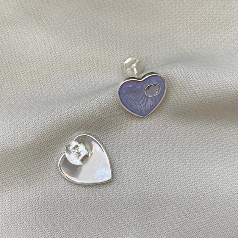 

Light Luxury Jewelry Brand S925 Sterling Silver Boutique Retro Love Blue Love Earrings Ladies Birthday Gift Jewelry