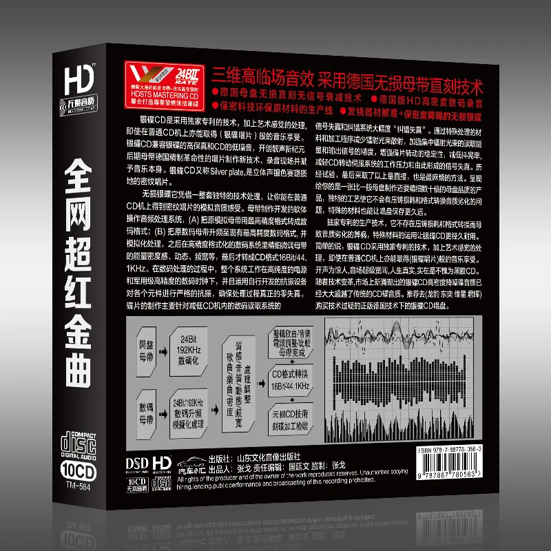 2021 новейшие китайские CD-проигрыватели с китайской музыкой 10 CD/коробка |