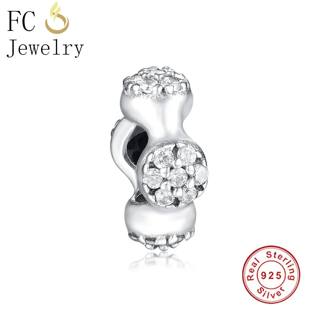 Шарм-браслет из серебра 925 пробы с фианитами | Украшения и аксессуары